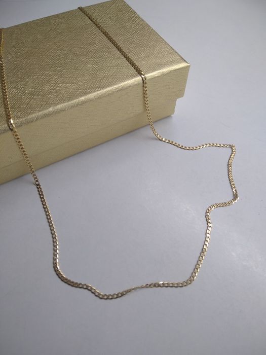 Złoty łańcuszek drobna pancerka złoto 585 długość 45 cm  252