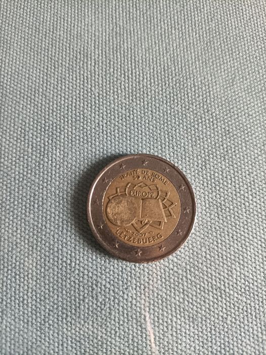 Moeda de 2 euros comemorativa Luxemburgo 2007 Tratado de Roma