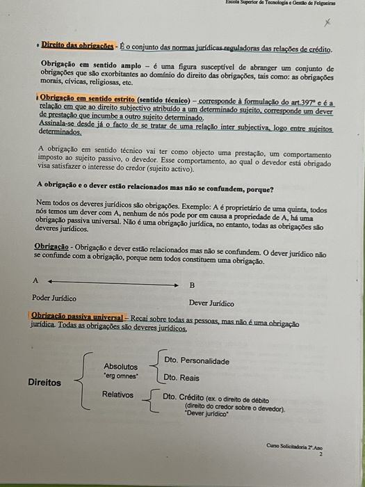 Apontamentos aulas direito das obrigacoes