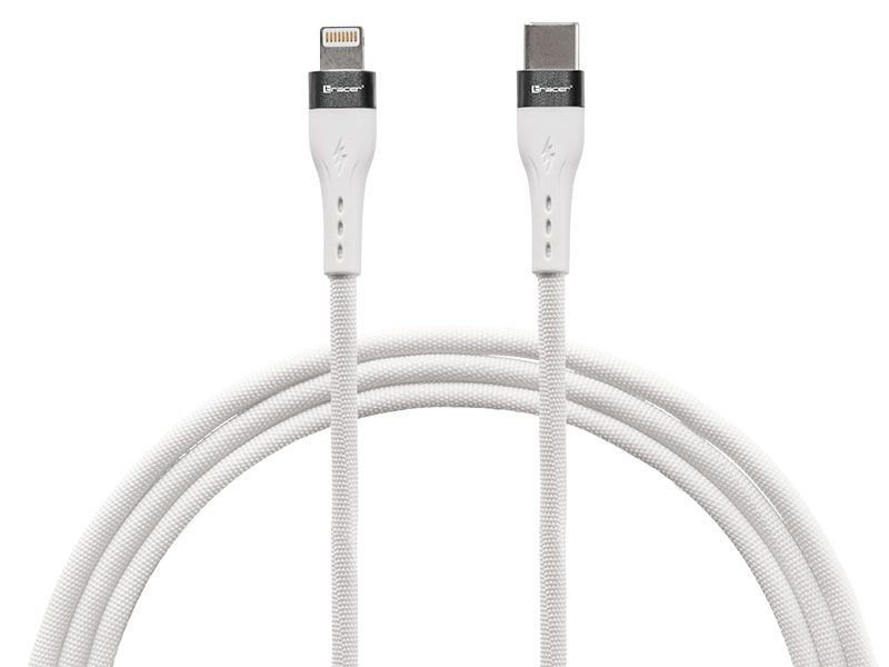 Kabel TRACER USB C - Lightning 1m 60W Biały