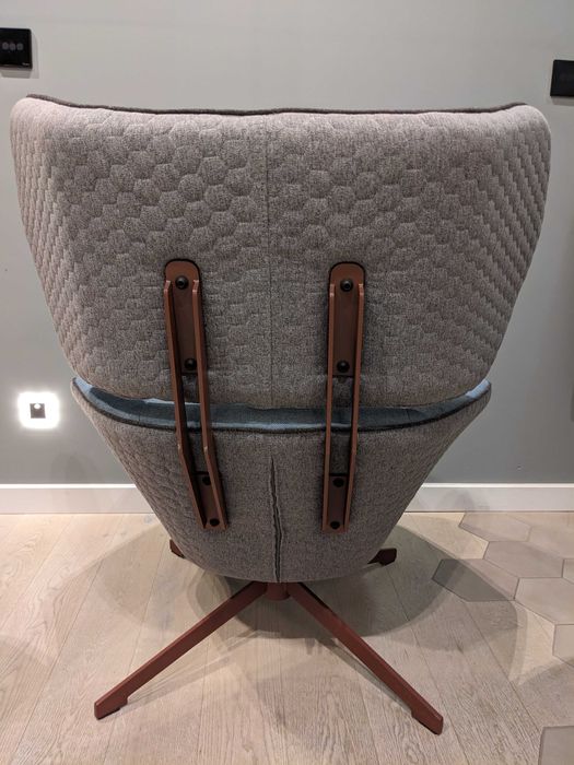 Fotel Malabo szaro-niebieski obrotowy