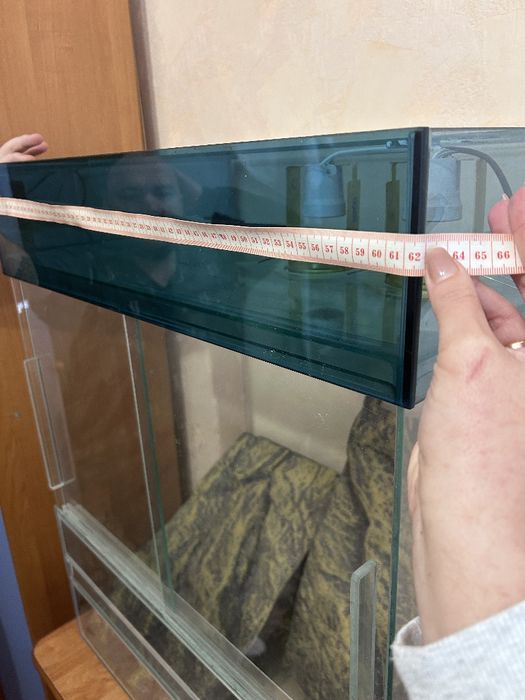 Тераріум з скла з підсвіткою(без ламп) та фоном –  для рептилій