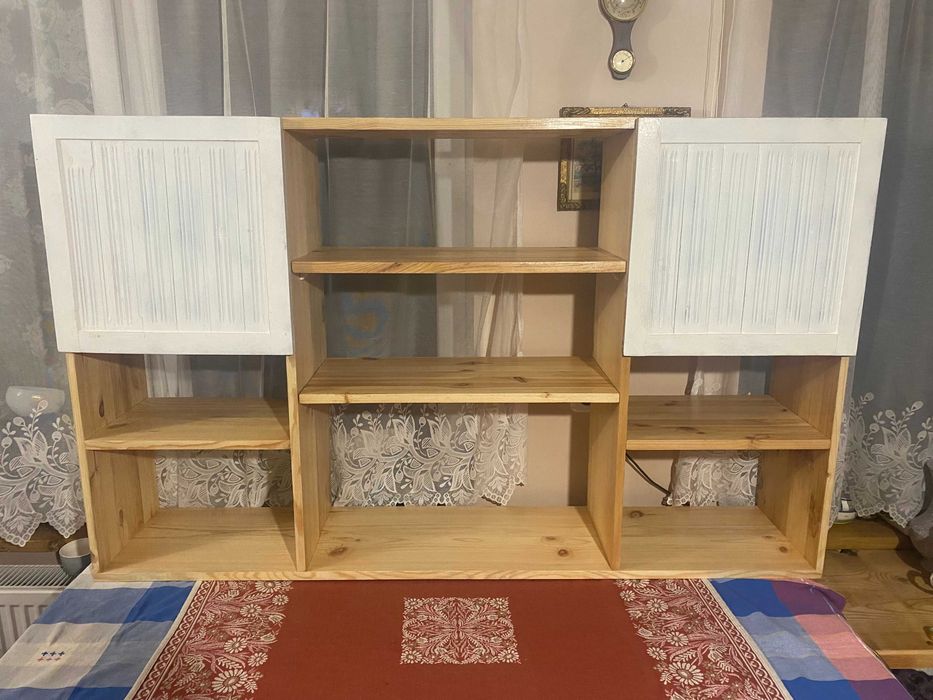 Półka nad biurko z litego drewna sosnowego