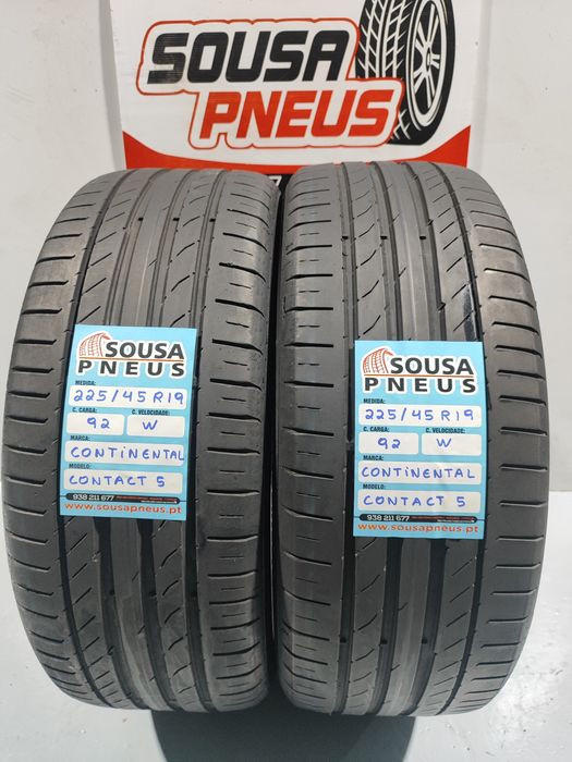 2 pneus semi novos 225-45R19 Continental - Oferta dos portes