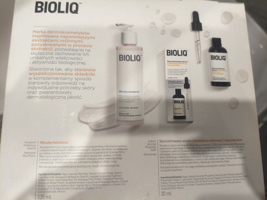 Zestaw kosmetyków Bioliq mleczko i serum