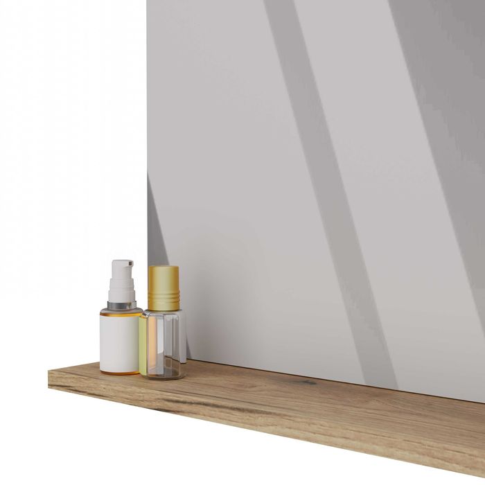 Lustro TIGO z Półką 60x61,5 Cm Do Łazienki Przedpokoju DĄB EVOKE