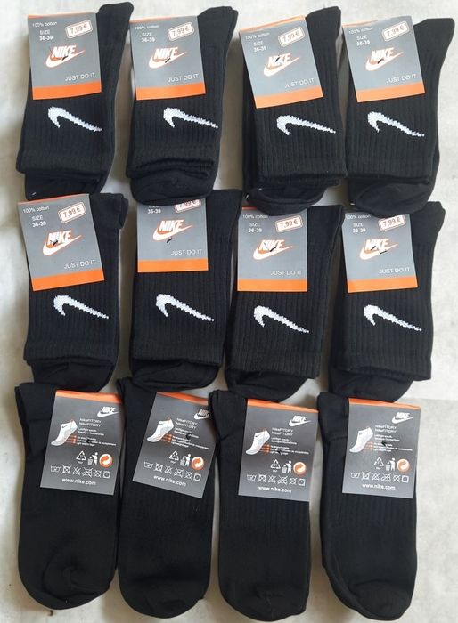 Високі шкарпетки NIKE з резинкою на стопі. 12 пар упаковка.