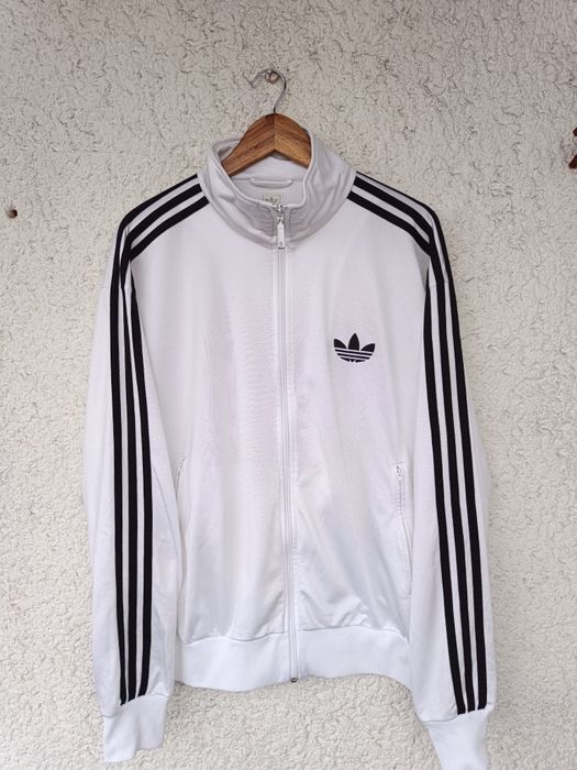 Кофта спортивна Adidas L Адідас біла під vintage  олімпійка мастерка