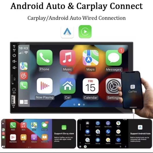 Універсальна андроїд магнітола  з CarPlay + AndroidAuto + Камера