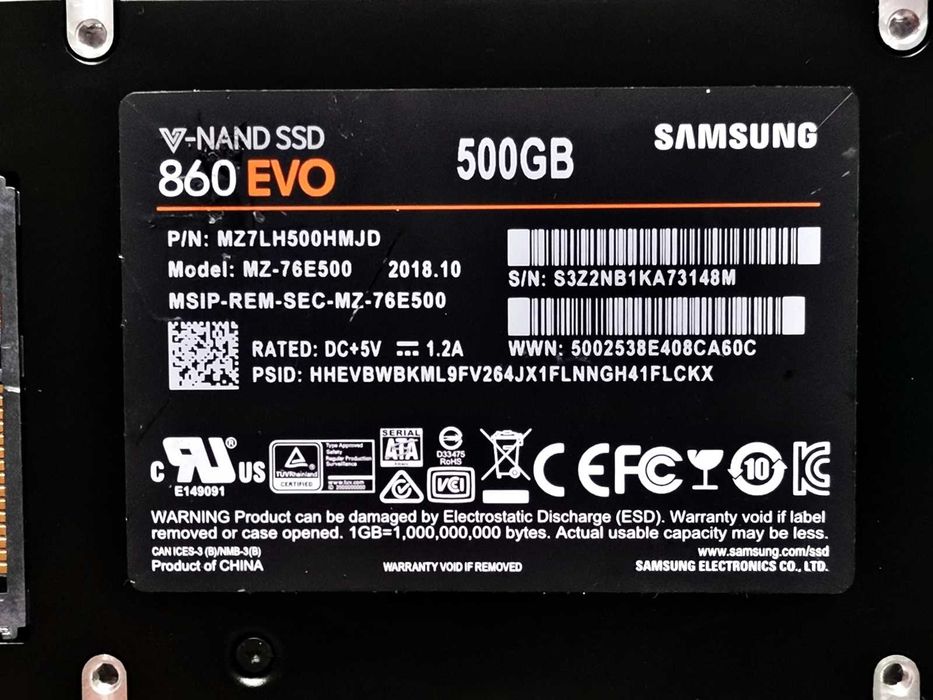 SSD 500GB Samsung 860 EvO