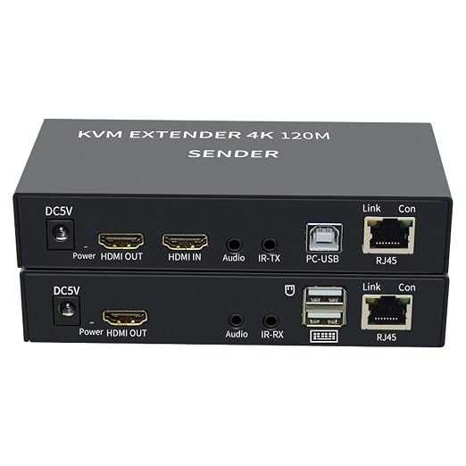 AKTYWNY Extender KVM 4K 120m Ethernet RJ45 HDMI USB Audio Zestaw