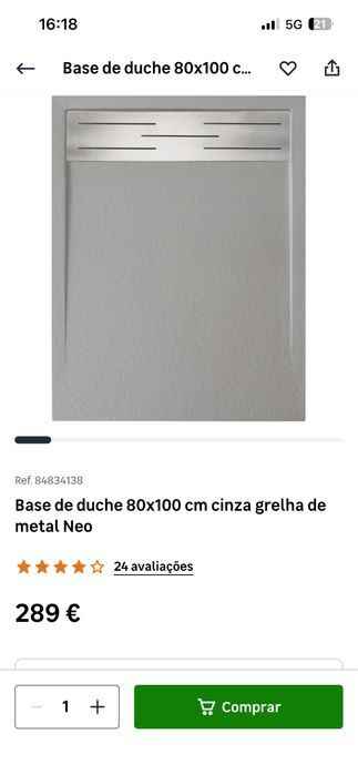 Base duche Nova 1Mx80