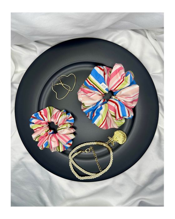 Scrunchie Handmade - Zestaw 2 gumek - Ręcznie szyte - Lovely