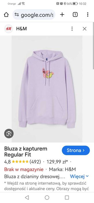 Spongebob Patryk bluza S Patryk h&m, t-shirt Spongebob Cropp M