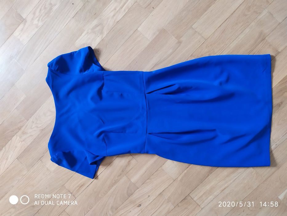 Плаття-тюльпан синє, розмір S 36, з замком на спинці