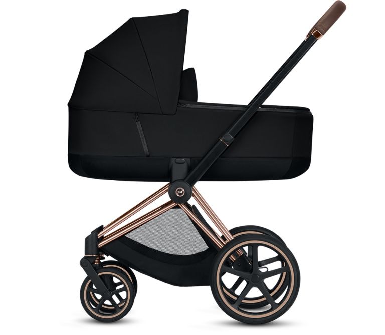 Carrinho De Bebê Cybex Priam 4 Rose Gold Deep Black completo(carrinho/ovo/cadeira/tira colo jeremy scottwings/cama scott wings)