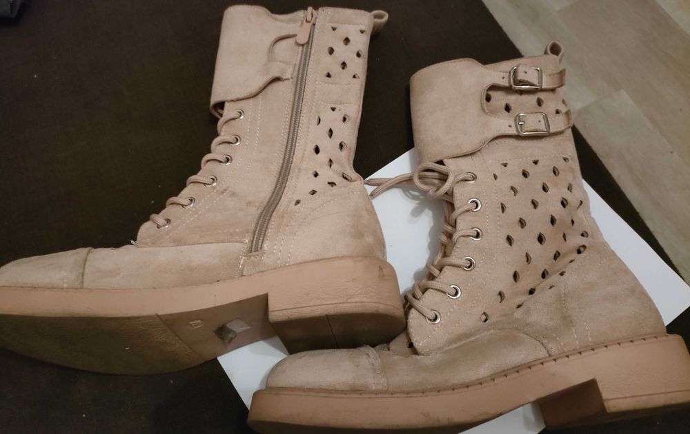 Jenny Fairy_Botki Damskie_Beż/ Beż/ Zamsz_37_Okazja