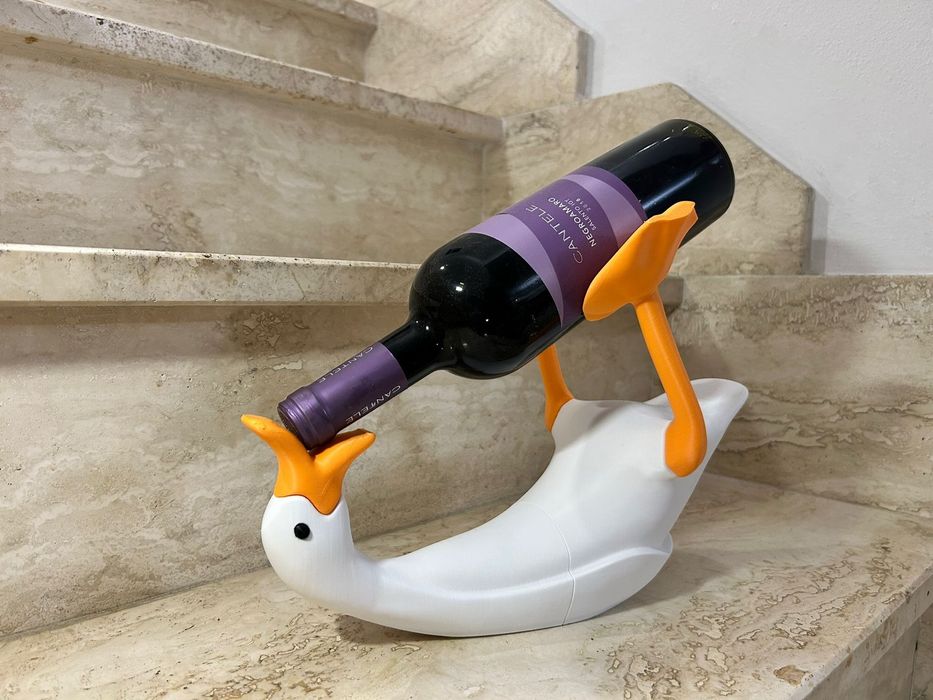 Pato segurador de garrafa