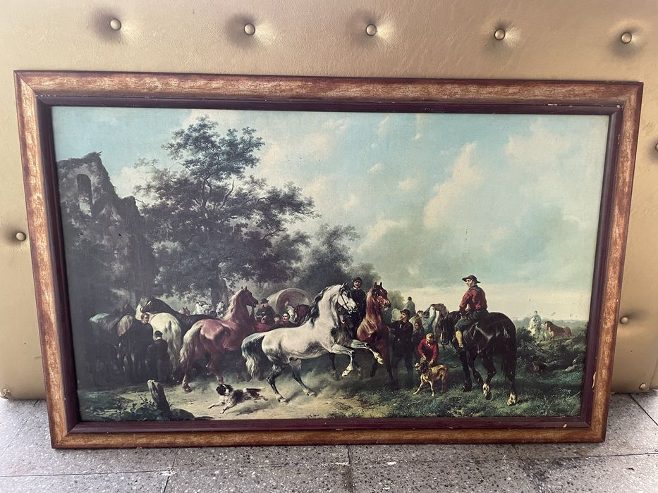 Quadro Wouterus Verschuur – "A Feira de Cavalos" (Realismo Holandês)