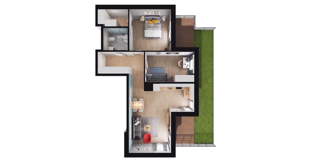 3-pokojowe mieszkanie 64 m² + ogródek Bez Prowizji - Widok 2