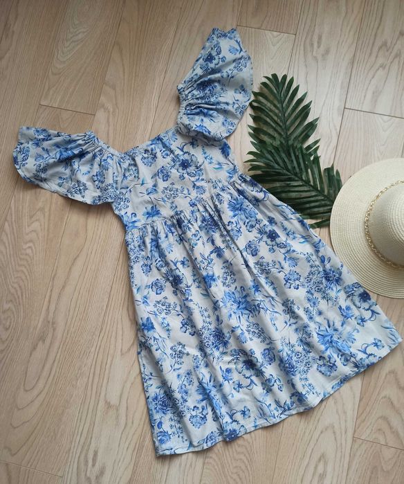 Сукня сорочка в принт, на кулісці, S