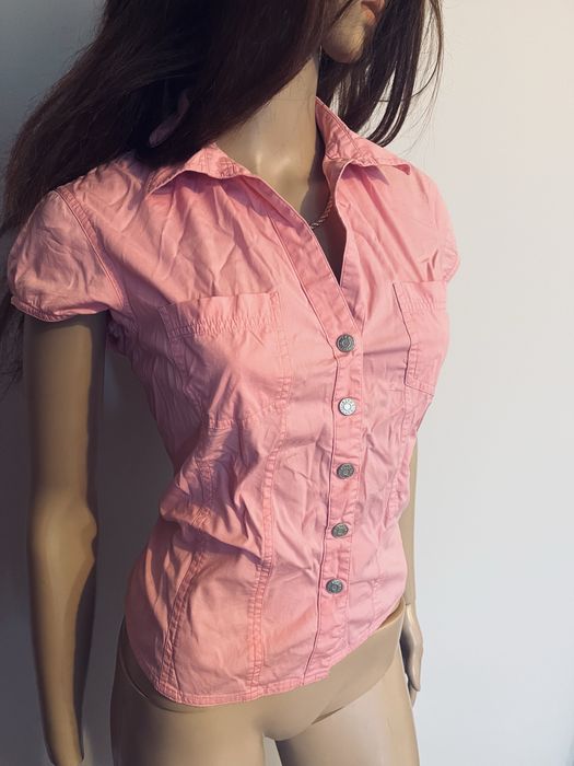 Rozowa koszula damska rozm L krotki rekaw