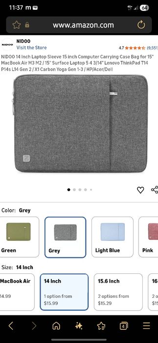 Appple NIDOO 14" Оригінальний чохол/сумка/кейс для ноутбука або планше