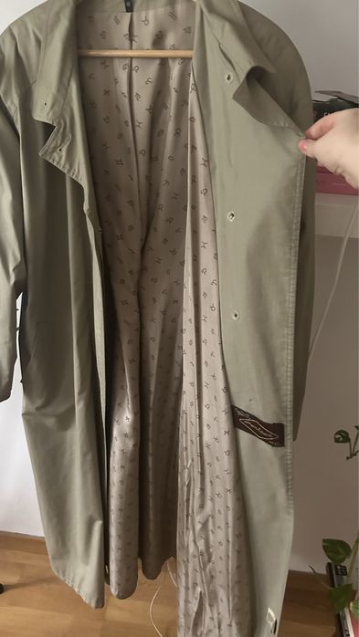 Trencz płaszcz jesienny khaki zielony damski