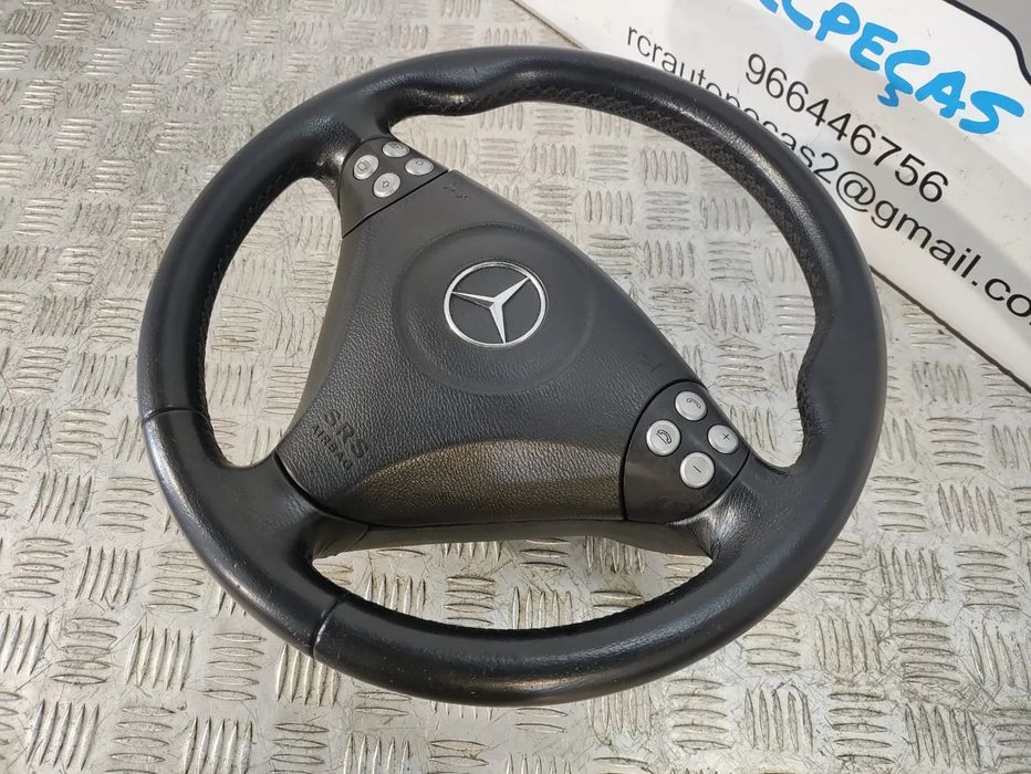 VOLANTE GUIADOR COMPLETO MERCEDES SLK R171 PELE MULTIFUNÇÕES AIRBAG