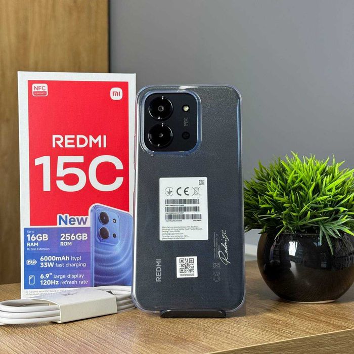 НОВИЙ Телефон Xiaomi Redmi 15C 8/256Gb Black 6000 мАh Купити Смартфон