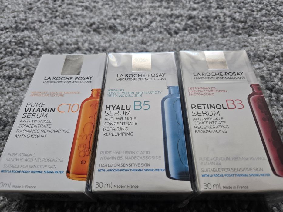 Zestaw Serum Vitamin C10 Hyalu B5 Retinol B3 Odmładzające Przeciwzmarszczkowe La Roche-Posay 3x30ml
