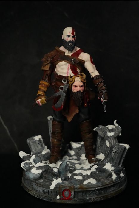 Estátua Kratos 25cm – Impressão 3D & Pintura Manual – Colecionador