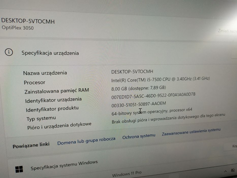 Dell optiplex 3050  SSF,  i5-7500, 8Gb DDR4, SSD 128Gb , Win11
