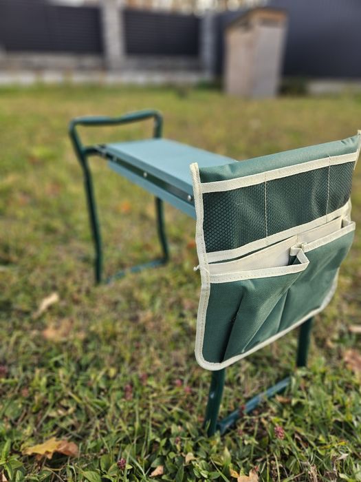 Складний садовий стілець колінник 2 в 1 з органайзером для інструмента