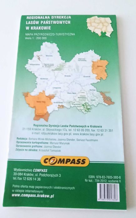 Lasy Państwowe w Krakowie Mapa przyrodniczo-turystyczna Compass 2012