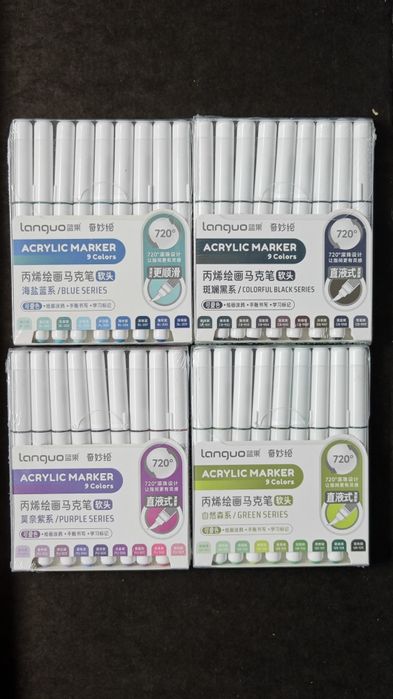 Акрилові маркери languo нові кольори для розмальовок