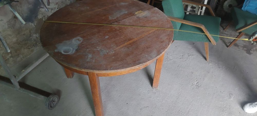 Stół okrągły PRL