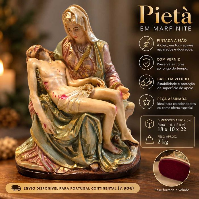 Pieta em Marfinite (2kg) c/ 22 cm de altura