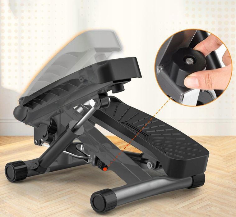 Степер для тренувань Twisted Oblique з тросами 2 в 1, фітнес-лічильник