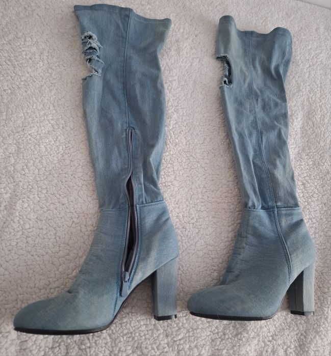 Kozaki jeansowe długie rozmiar 39