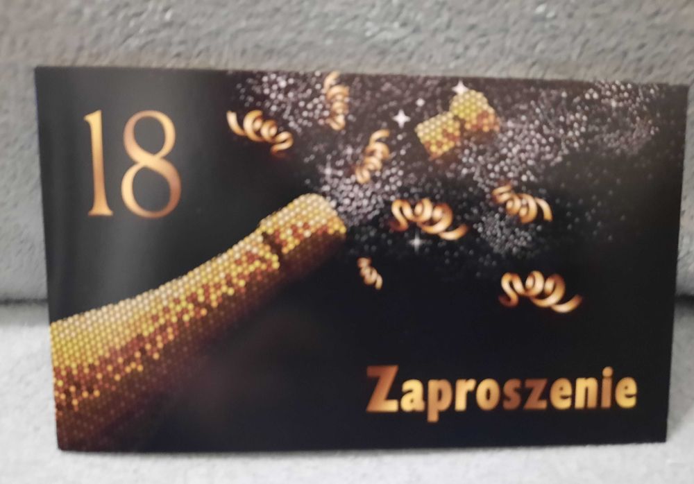 Blankiet 3 sztuki zaproszenie na urodziny 18 lat