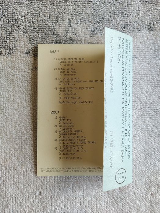 Cassete Tape K7 Michael Jackson Thriller
