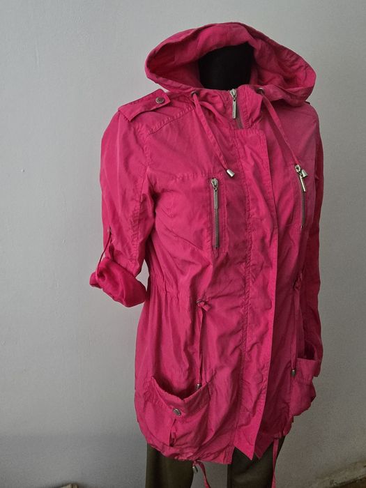 Kurtka przeciwdeszczowa, wiatrówka, różowa