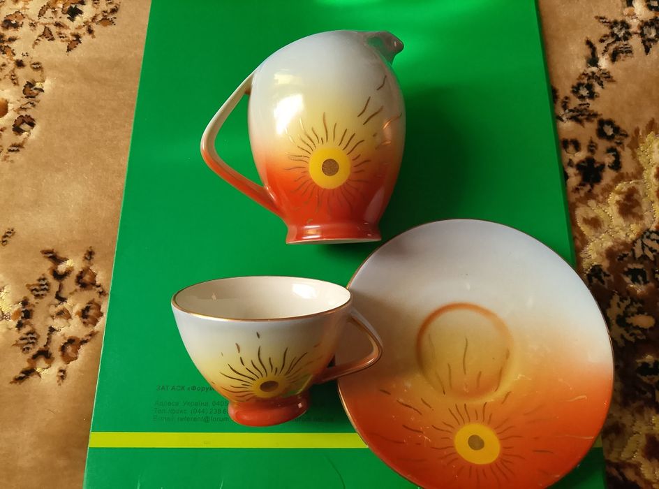 Чашка,блюдце,молочник ГДР 1955 года из кофейного сервиза