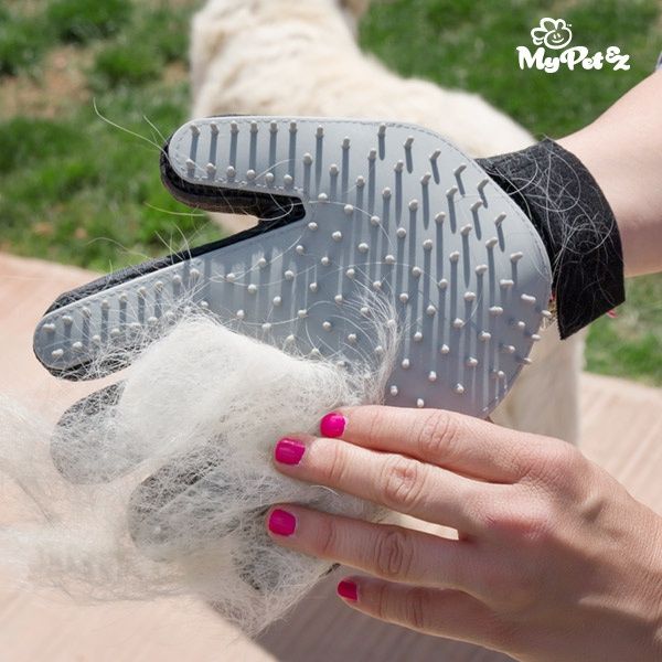 Escova Luva para cães e gatos - Remover Pêlo