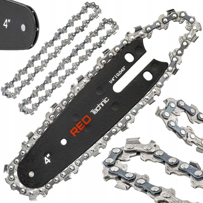 Prowadnica do piły akumulatorowej 10cm 4" + 2x łańcuch 1,4" 0.043