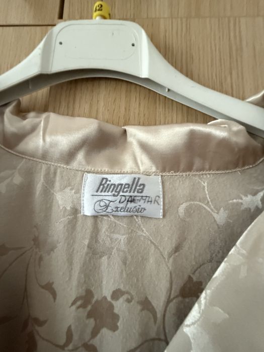 Koszula nocna śliski materiał kremowa