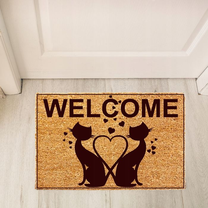 Wycieraczka pod drzwi gruba 60x90cm mata do butów KOTY DWA