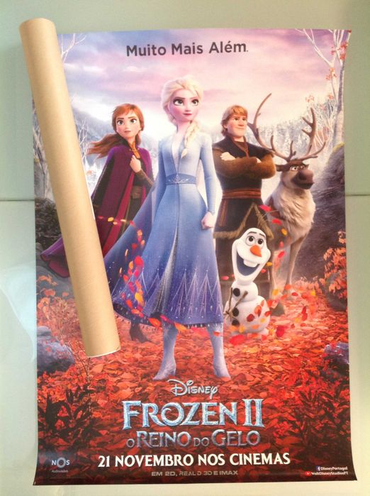 Poster original do filme Frozen II - o Reino do Gelo (com portes)