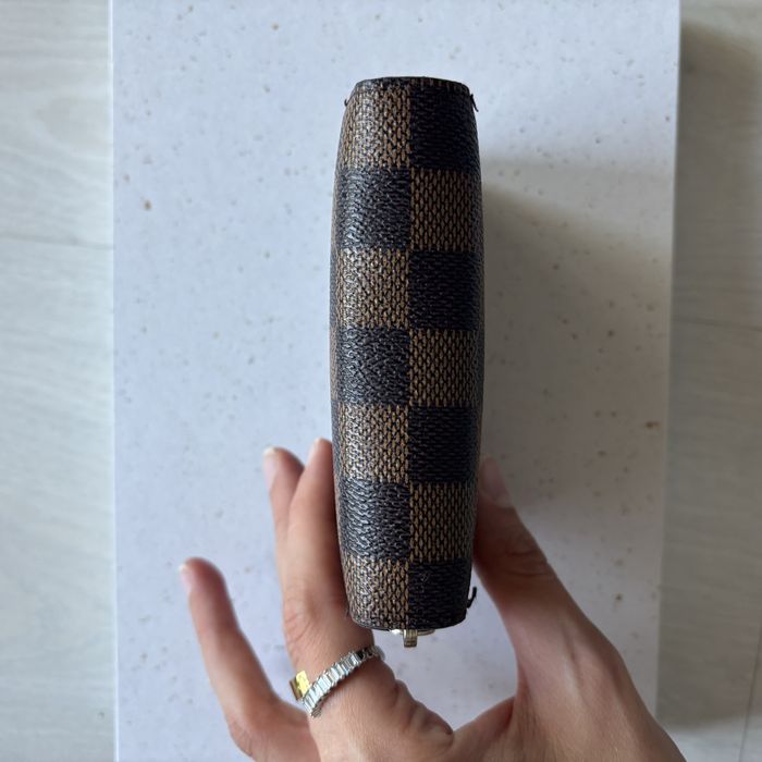 Portfel damski brązowy logo zloty Lv louis vuitton